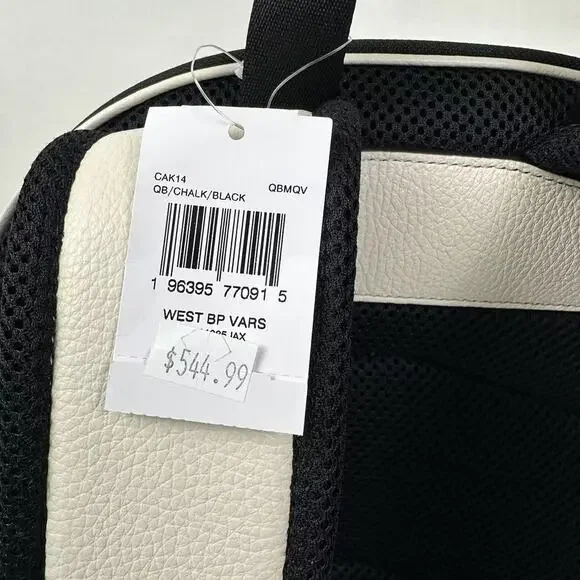 Coach West Backpack With Varsity Motif CAK14 In Leather Gunmetal/Chalk NWT